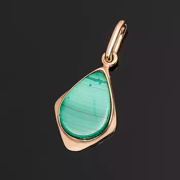 Кулон малахит (серебро 925 пр. позолота)