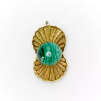 Кулон малахит (серебро 925 пр., позолота)