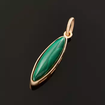 Кулон малахит (серебро 925 пр. позолота)