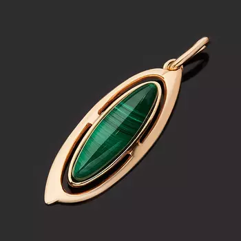 Кулон малахит (серебро 925 пр. позолота)