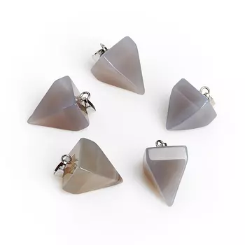 Кулон маятник агат серый 2,5 см