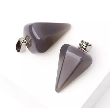 Кулон маятник агат серый 3 см