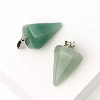 Кулон авантюрин зеленый маятник (биж. сплав) 3-3,5 см