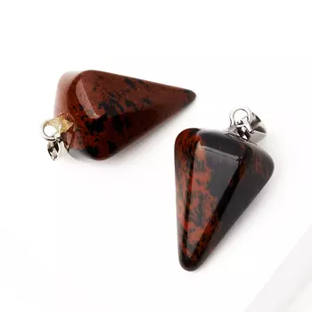 Кулон маятник обсидиан коричневый 3 см