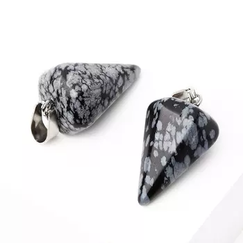 Кулон маятник обсидиан снежный 3 см