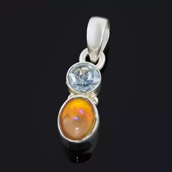 Кулон микс опал, топаз (серебро 925 пр.)