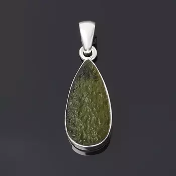 Кулон молдавит (серебро 925 пр.) капля