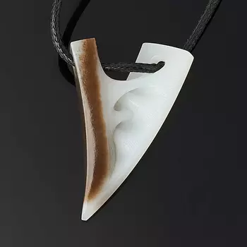 Кулон нефрит белый 5,5 см