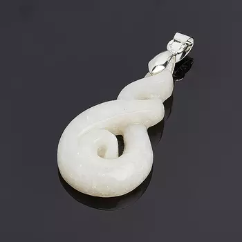 Кулон нефрит белый (биж. сплав) 5 см