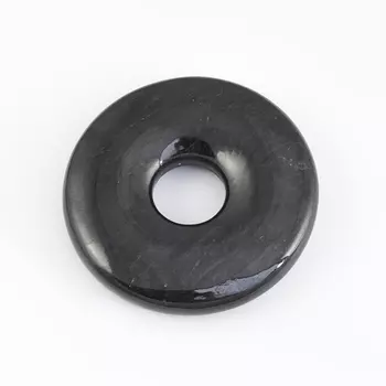 Кулон нефрит черный круг 4,5 см