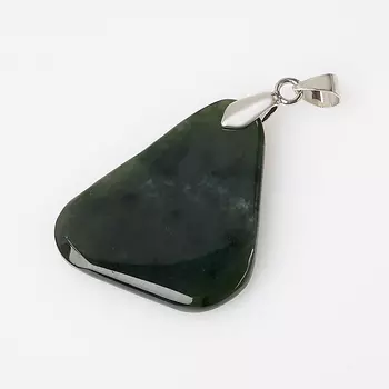 Кулон нефрит зеленый (биж. сплав)