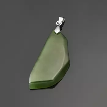 Кулон нефрит зеленый (биж. сплав) 6,5 см