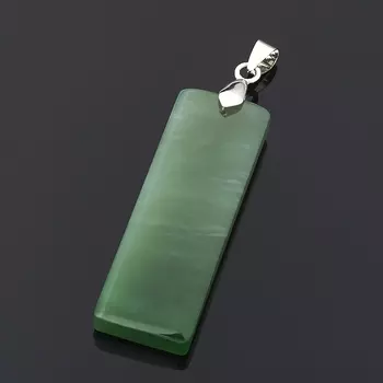 Кулон нефрит зеленый (биж. сплав) 6 см