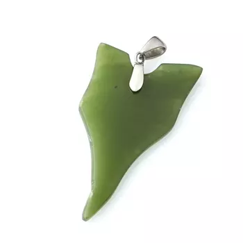 Кулон нефрит зеленый (биж. сплав) 6 см