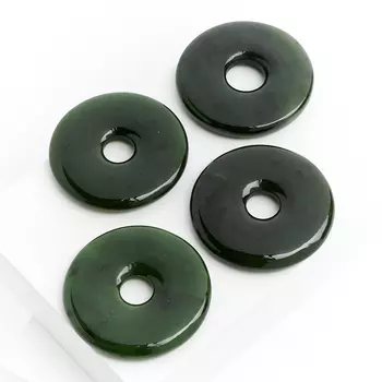 Кулон нефрит зеленый круг 4,5 см