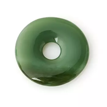Кулон нефрит зеленый круг 4 см