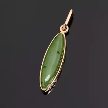 Кулон нефрит зеленый (серебро 925 пр. позолота)