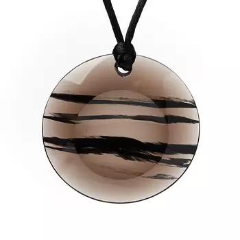 Кулон обсидиан прозрачный круг 5 см