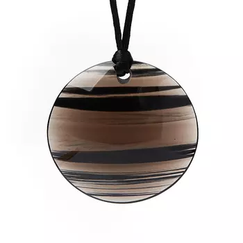 Кулон обсидиан прозрачный круг 5 см