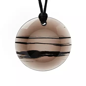 Кулон обсидиан прозрачный круг 5 см