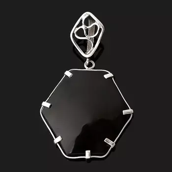 Кулон обсидиан прозрачный (нейзильбер)