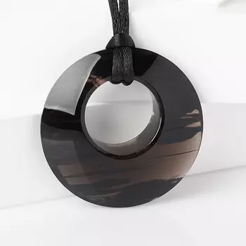 Кулон обсидиан прозрачный (текстиль) 4 см