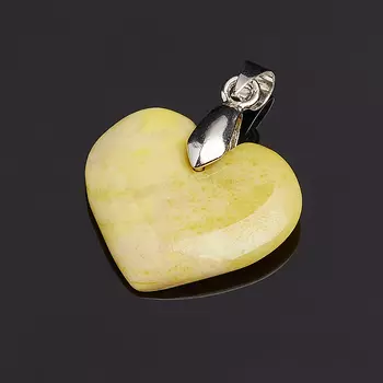 Кулон офиокальцит сердечко (биж. сплав) 3 см