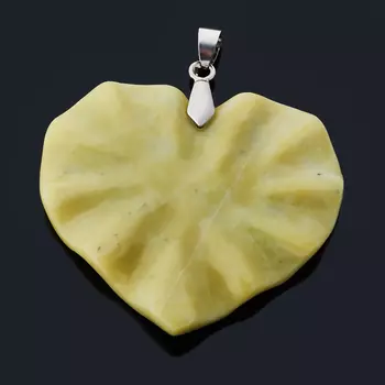 Кулон офиокальцит сердечко (биж. сплав) 5,5 см