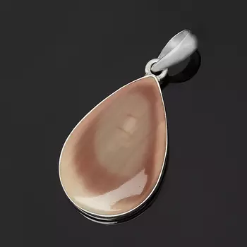 Кулон окаменелое дерево (серебро 925 пр.) капля