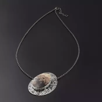 Кулон окаменелое дерево (серебро 925 пр. родир. черн.)