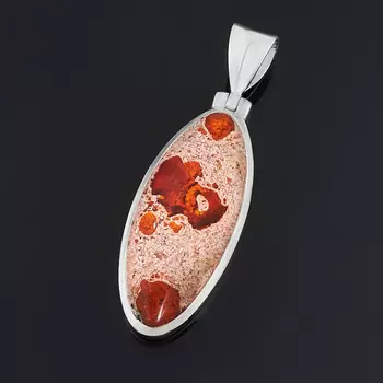 Кулон опал благородный огненный (серебро 925 пр.) овал