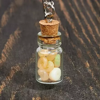 Кулон опал благородный желтый (биж. сплав) бутылочка 2,5 см