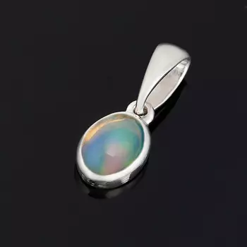 Кулон опал благородный желтый (серебро 925 пр. родир. бел.) овал