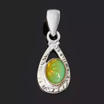 Кулон опал благородный желтый (серебро 925 пр.)