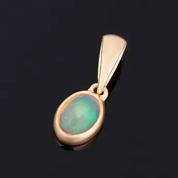 Кулон опал благородный желтый (серебро 925 пр. позолота) овал