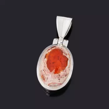 Кулон опал огненный (серебро 925 пр.) овал