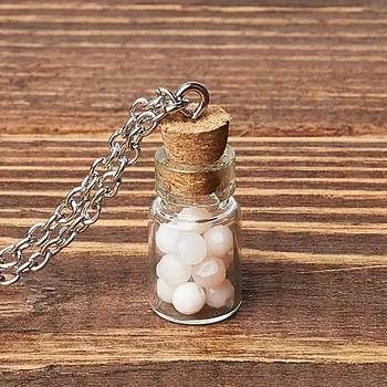 Кулон опал розовый (биж. сплав, стекло) бутылочка огранка 2,5 см