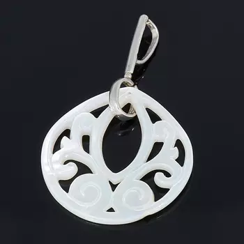 Кулон перламутр белый (серебро 925 пр.)