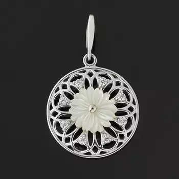 Кулон перламутр белый (серебро 925 пр.)