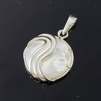 Кулон перламутр белый (серебро 925 пр.)