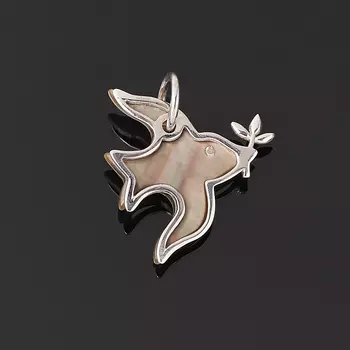 Кулон перламутр коричневый (серебро 925 пр.)