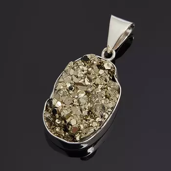 Кулон пирит (серебро 925 пр.) овал