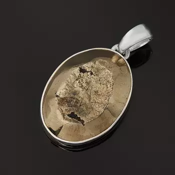 Кулон пирит (серебро 925 пр.) овал