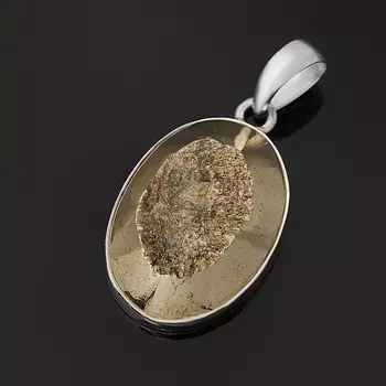 Кулон пирит (серебро 925 пр.) овал