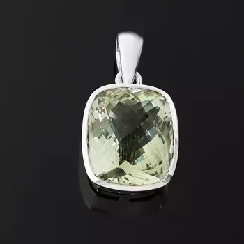 Кулон празиолит (серебро 925 пр.) огранка