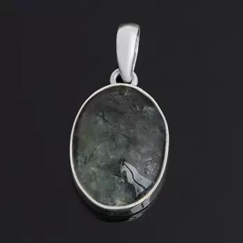 Кулон пренит (серебро 925 пр.) овал