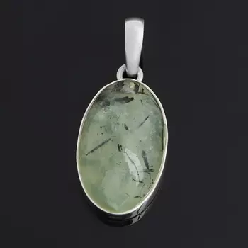Кулон пренит (серебро 925 пр.) овал