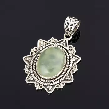 Кулон пренит (серебро 925 пр. оксидир.)