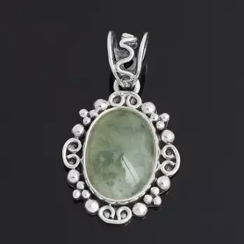 Кулон пренит (серебро 925 пр. оксидир.)