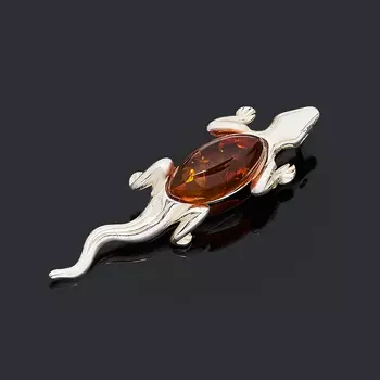 Кулон янтарь (латунь посеребр.) 3,5 см